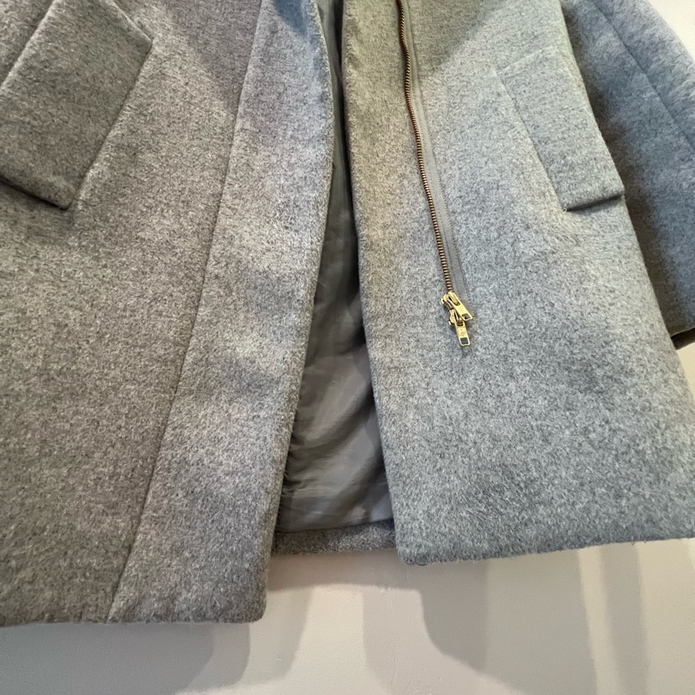 J.crew Wool Coat Gray YKK zipper Petite - Picture 6 of 11